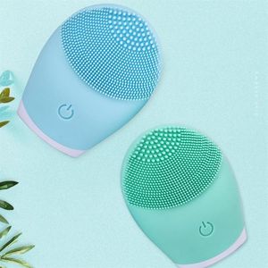 Ultrasonic Silicone Electric Facial Cleansing Brush Sonic Face Cleanser Cleansing Skin Mini Washing Massager Brush Rechargeable Y1270j