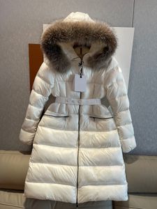 Kvinnor vinter puffy jackor kappa designer kvinna mode down jacka huva avtagbar kvinna designer fluffy long down coat kvinnliga rockar