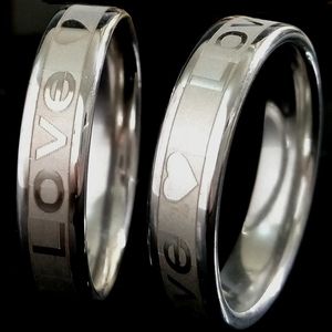 Ganze Menge 50 Stück Liebe Herz 6 mm Band Comfort-Fit Silber Edelstahl Ring Liebhaber Paare Hochzeit Verlobung Schmuck Geschenk Fa277L