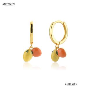 Charm Andywen 925 Sterling Sier Gold Naranja Limon Drop Earring Piercing Pendientes Luxury Jewelry Gift Delivery örhängen Dhgarden Dhvro