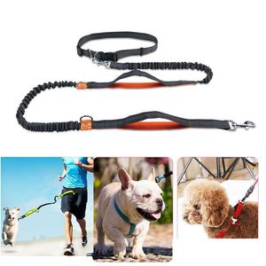 Coleiras de cachorro trelas refletem luz flex correndo cinto de cintura mtifunção caminhada uma corrente de colarinho suprimentos para animais de estimação arnês dropship entrega home dhbac