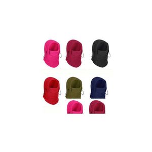 Magic Scarves Thermal Fleece Ski Clava Hat Hood Bike Wind Stopper Face Mask Men Neck Warmer Winter Motorcycle Helmet Cap Drop Delivery Dh2Vb