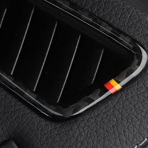 Carbon Fiber Sticker Dashboard Air Condition Vent Outlet Cover Trim Frame For Mercedes C Class W205 C180 C200 GLC Accessories256g