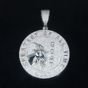 Hip Hop Iced Out Goat Large Pendant Full Of Diamond Carved Letter Sheep Head Necklace