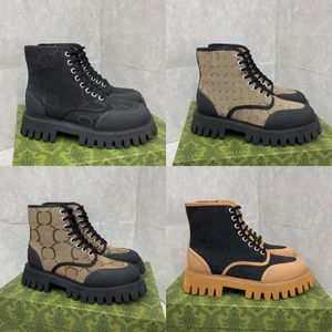 Outono e inverno novas mulheres cabeça redonda flor velha salto grosso botas de salto alto estampado rendas até salto alto grosso botas de couro de renda botas martin 35-40