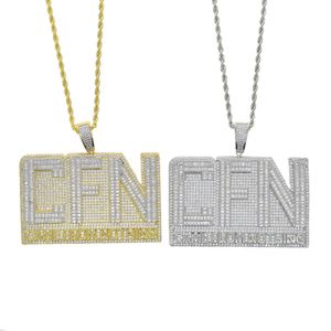 Iced Out Lab Diamond Letter Came From Noting Pendant Hip Hop Necklace