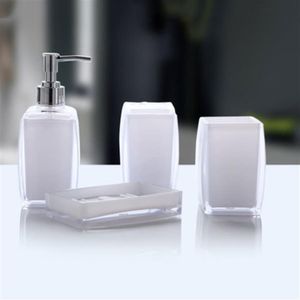 Akryl 4 -delat Set Badrumstillbehör Set Soap Bottle Mouth Cup Soap Dish Cup Tandborste Holder Case Ball Boy Householy DTT88 Y289Q