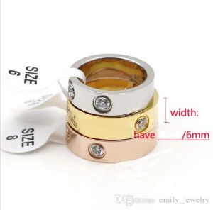 Designer Ring 18k Gold Liebesring mit Kristall für Frauen Schmuck Ring Männer Hochzeitsversprechen Ringe für Frauen Geschenk Verpflichtung mit Box