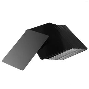 Jewelry Pouches 100 PCS Black Aluminum Alloy Card Metal Business Visit Blank 0.2mm Thickness