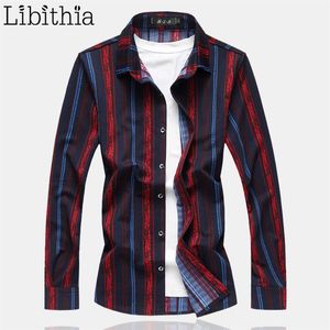 Camicie eleganti in cotone a righe da uomo Camicie eleganti a maniche lunghe moda casual Camicia ampia per uomo Taglia grande 5XL 6XL 7XL Rosso Giallo F012205r