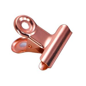 Outros acessórios de mesa Atacado 1000pcs 22mm / 31mm clipes de aperto de metal redondo rosa ouro bldog clipe de aço inoxidável papel de bilhete para tags b dhyx3