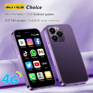 Originale SOYES XS16 Mini 3.0 pollici Smart Cell Phone sbloccato 4G LTE 3 GB RAM 64 GB ROM Android 10.0 Quad Core GPS Tipo C Dual SIM Card Standby Piccolo telefono cellulare