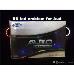 5D -bil LED Emblem Badge Auto Symbols Logo Baklig ljus Vit röd blå storlek 180x58mm308L