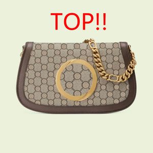 Kvällspåsar runt Låsande G Chian Bag Blondie axelväska Ophidia Handväska Designer Kvinnor Crossbody Bags Lady Sacoche Luxury Leather Bags 699268 Gold toned