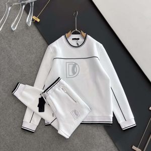 Luksusowa marka ścieżek męski garnitur 3D Jacquard spodnie dwupoziomowe set d designerskie męskie tshirt czyste bawełniane joggingowe spodnie Sweter Naszyjnik