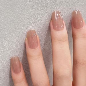 False Nails Wearing Nail Nude Pearlescent Fine Shine Enhancements Advanced Clips