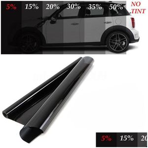 Care Products 600X50Cm Vlt Black Cars Window Tint 5%-50% Car Home Windows Glass Tinting Film Roll Solar Uv Protection Sticker Films Dh5Rh