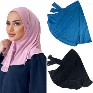 Ethnic Clothing Islamic Modest Full Cover Turban Caps Headscarf Instant Jersey Hijab For Muslim Women Arab Hair Wraps Headband Bonnets