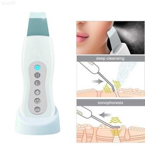 Elektriska ansiktsskrubber Ultraljuds ansiktshudrengöring Sonic Pore Cleaner Face Cleanser Skin Scrubber Blackhead Spot Borttagning Ultraljud Peeling Machine L230920