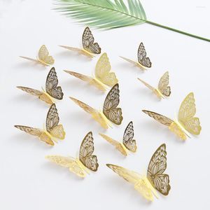 Party Supplies Butterfly Decorations Gold Wall Decals 3 Sizes Stickers For Cake Girls Kids Baby Birthday