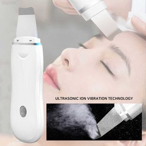 Elektriska ansiktsskrubber Ultraljudsskrubbervibration Face Spatula Blackhead Remover Spade Clean Cavitatie Peeling Ansiktslyftande hudvårdsverktyg L230920