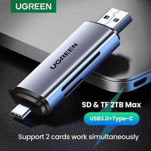 Leitores de cartão de memória Leitor de cartão UGREEN USB3.0 USB C para SD MicroSD TF Thunderbolt 3 para PC Acessórios para laptop Leitor de cartão de memória inteligente Adaptador de cartão SD L230916