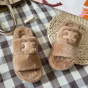 Designer Fluffy Slipper Platform Slippers Scuffs Wool Shoes Sheepskin Fur Real Leather Classic Brand Casual Women Outside Slider 01