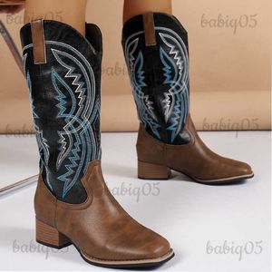 Buty Chelsea Mid Calf Boots Women 2023 Zima nowe masywne buty na obcasie buty projektant kwadratowych palców gladiator motocyklowe pompki motocyklowe BABIQ05