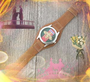 Роскошные креативные часы с двумя булавками для мужчин и женщин, часы с пчелиным тигром, змеей и скелетом, циферблат, часы в стиле хип-хоп, блестящий золотой, серебряный корпус, кварцевые часы, relogio masculino