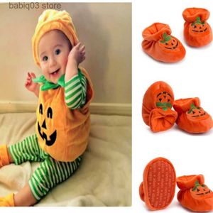 Pantofola 2023 nuovissimo zucca di Halloween primi camminatori bambino neonate ragazzi scarpe da culla casual 10-12 cm cotone elastico in vita scarpe morbide T230916