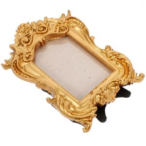 Frames Gold Desk Decor Po Frame Home Holder Picture Ornament Literature Creative Resin Display