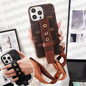 Women Crossbody Phone Case Designer iPhone -fodral för Apple iPhone 15 Pro Max 14 13 12 11 Pro Max XR XS 15 Plus 14Plus 14Promax 13Promax Luxury Brand Wrist Band Mobile Cover