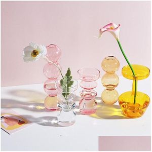 Vaser hem dekoration glas vas rum blomma kruka modern färg kristall transparent hydropon växt arrangemang konst droppe leverans gard dhoc2