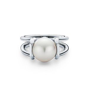 European Brand Gold Plated HardWear Ring Fashion Pearl Ring Vintage Charms Rings for Wedding Party Finger Costume Jewelry Size 6-8330h