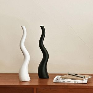 VASES NORDIC CONICAL WAVE VASE ARMANMENTSリビングルームベッドルームセラミック幾何学的不規則フラワーアレンジメントコンテナクリスマスギフト