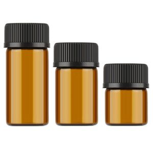 1ml 2ml 3ml Mini Amber Glass Essential Oil Reagents Refillable Sample Bottle Brown Glass Vials With Cap254y