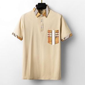 дизайнер bby классические мужские рубашки поло burbrerys burb рубашка летние мужские рубашки люксовый бренд рубашки поло деловая повседневная футболка в английском стиле shi288B