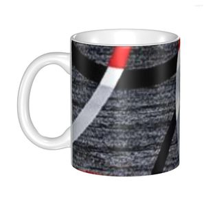 Tazze Fai da te moderno astratto grigio rosso turbinii tazza in ceramica tazza da caffè con motivo geometrico personalizzato regalo creativo