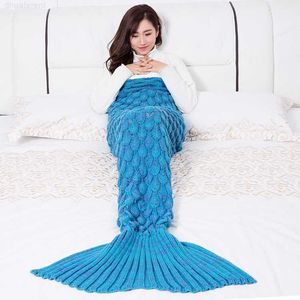 INS Baby Photography Mermaid Blanket Fish Scale Knitted Mermaid Tail Blanket Children's Blanket