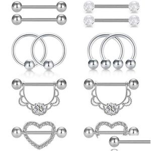 Tongue Rings 14G Chain Dangle Nipplerings Piercing Straight Clear Nipple Barbell Retainer Cartilage Earrings For Women Men D Dhgarden Dhot6
