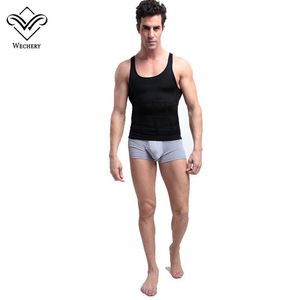 Wechery Men Slimming Vest Body Shaper For Man Abdomen Thermo Mage Shaperwear Tops midjekontroll Toppar Girdle Shirt S-2XL264I