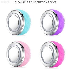 Electric Face Scrubbers Ultrasonic Cleansing Brush Electric Facial Cleaning Brush Silicone Face Massager Beauty Machine Blackhead Remover Deep Clean L230920