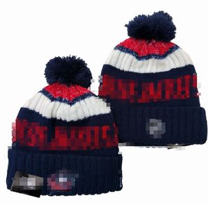 Blue Jackets Beanies Cap Wool Warm Sport Knit Hat Hockey North American Team Striped Sideline USA College Cuffed Pom Hats Män Kvinnor A2