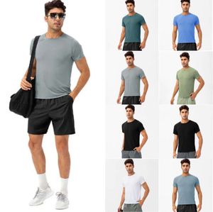 Yoga Outfit Lu Running Shirts Compression sports tights Fitness Gym Soccer Man Jersey Sportswear Quick Dry Sport t- Top LL mans Summer top