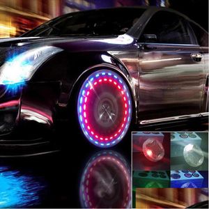 Porca de parafuso de roda LED tampa de pneu de carro luzes solares com sensor de movimento colorf leding pneus tampas de bocal de gás motocicleta entrega de gota mobil dhbs8