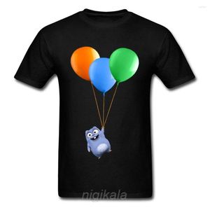 Men's T Shirts Naughty Lemming Cute Animal T-shirt Fashion Funny Quality Printing Colorful Balloon Cotton Round-neck Short Sleeve Tee