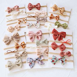 5 Pz/set Arco Del Bambino Della Fascia Fasce di Nylon Fasce Per Capelli di Cotone per I Bambini Delle Ragazze Morbido Hairband Accessori Per Capelli Appena nati Del Bambino