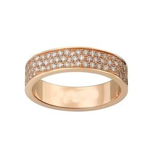 Full Diamond Ring Screw Ring Men's Women's Classic Luxury Wedding Diamond Ring 18K Gold and Silver Rose Fade Never Fade, Non Allergic Designer Jewelry