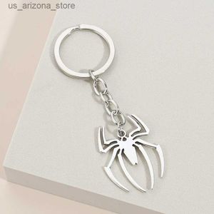 Keychains Lanyards Spider Keychain Araneid Animal Key Ring Metal Key Chains Halloween Gifts for Women Men Handbag Accessorie DIY Handgjorda smycken Q230918