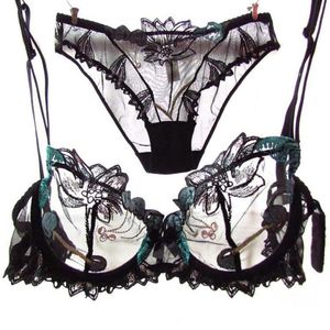 Biancheria intima da donna Set reggiseno sexy Set di slip push up trasparente in pizzo ricamo sfoderato sottile reggiseno nero mutandine reggiseno bianco Y2001202U